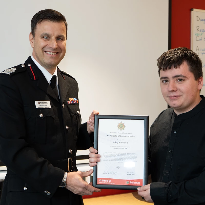 Teenager commended for quick action.