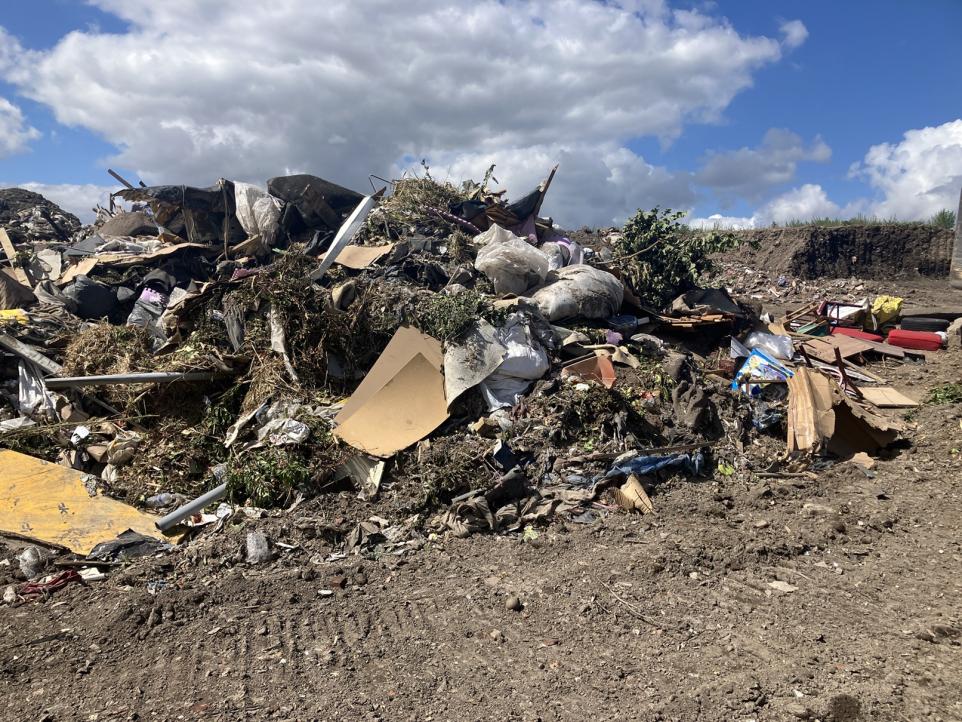Illegal waste dump in Middlewich